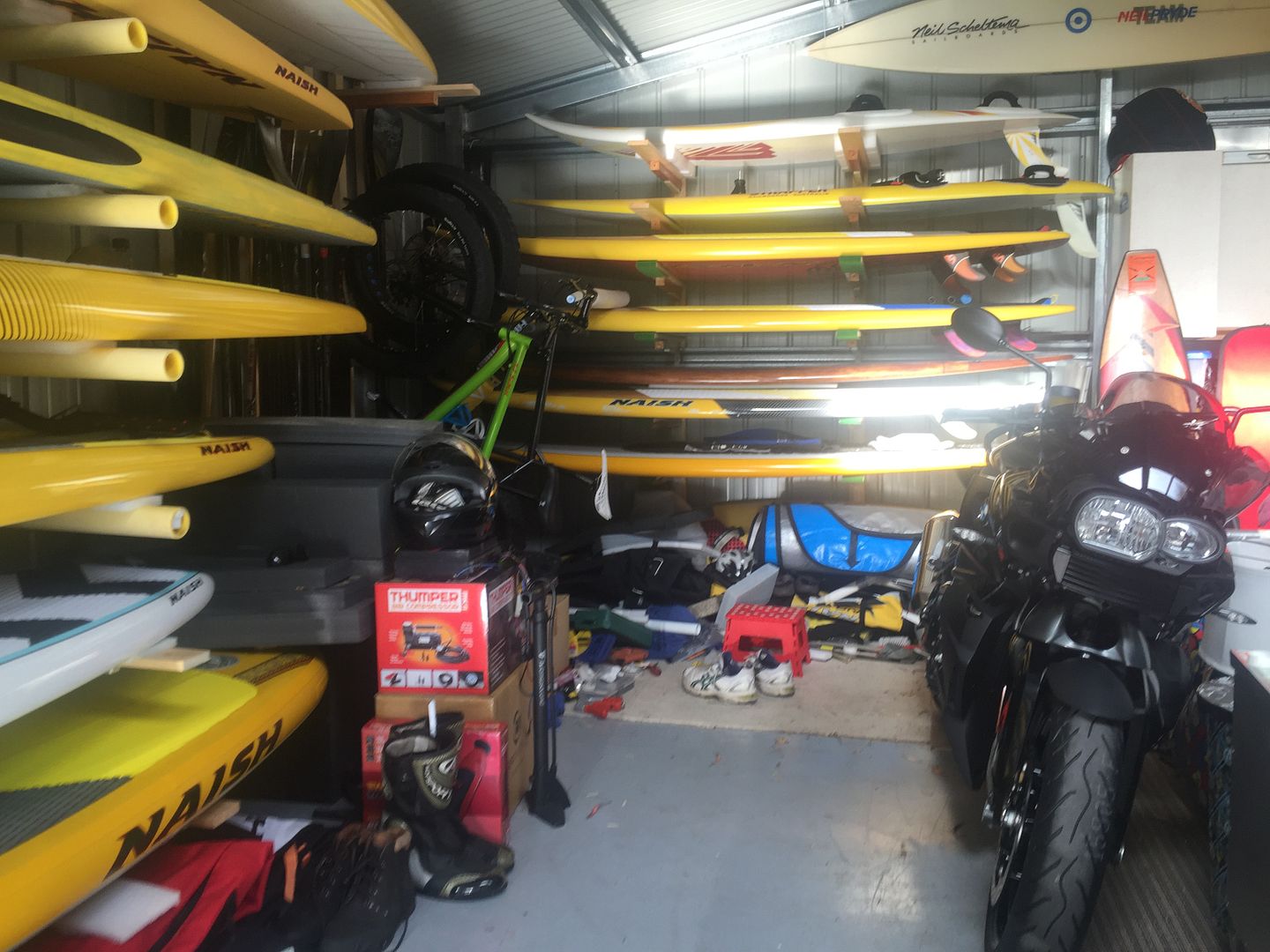 SUP storage in hot garage